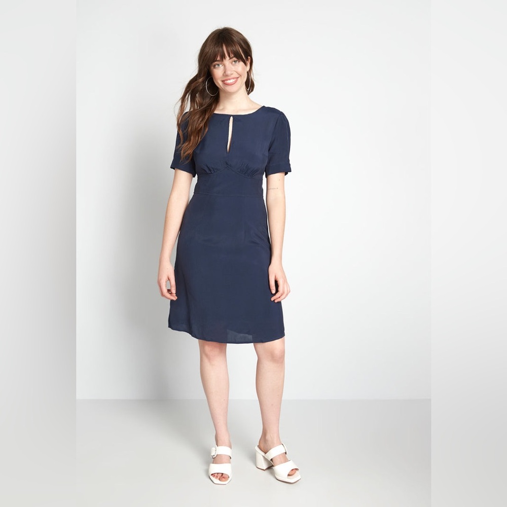NWT ModCloth The Keyhole Story A-line Dress Navy Size 8